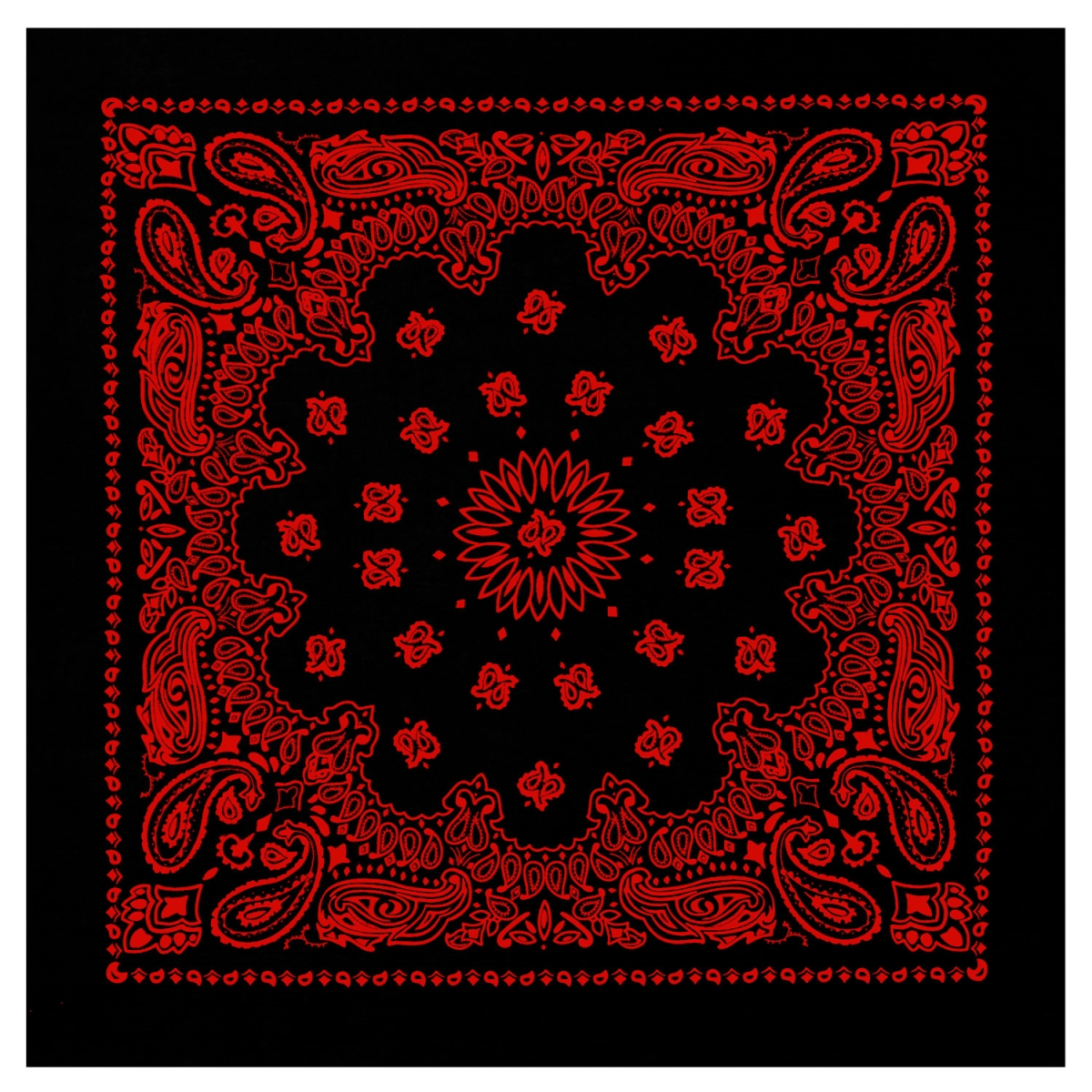 2776 22 x 22 in. Trainmen Paisley Bandana, Black & Red