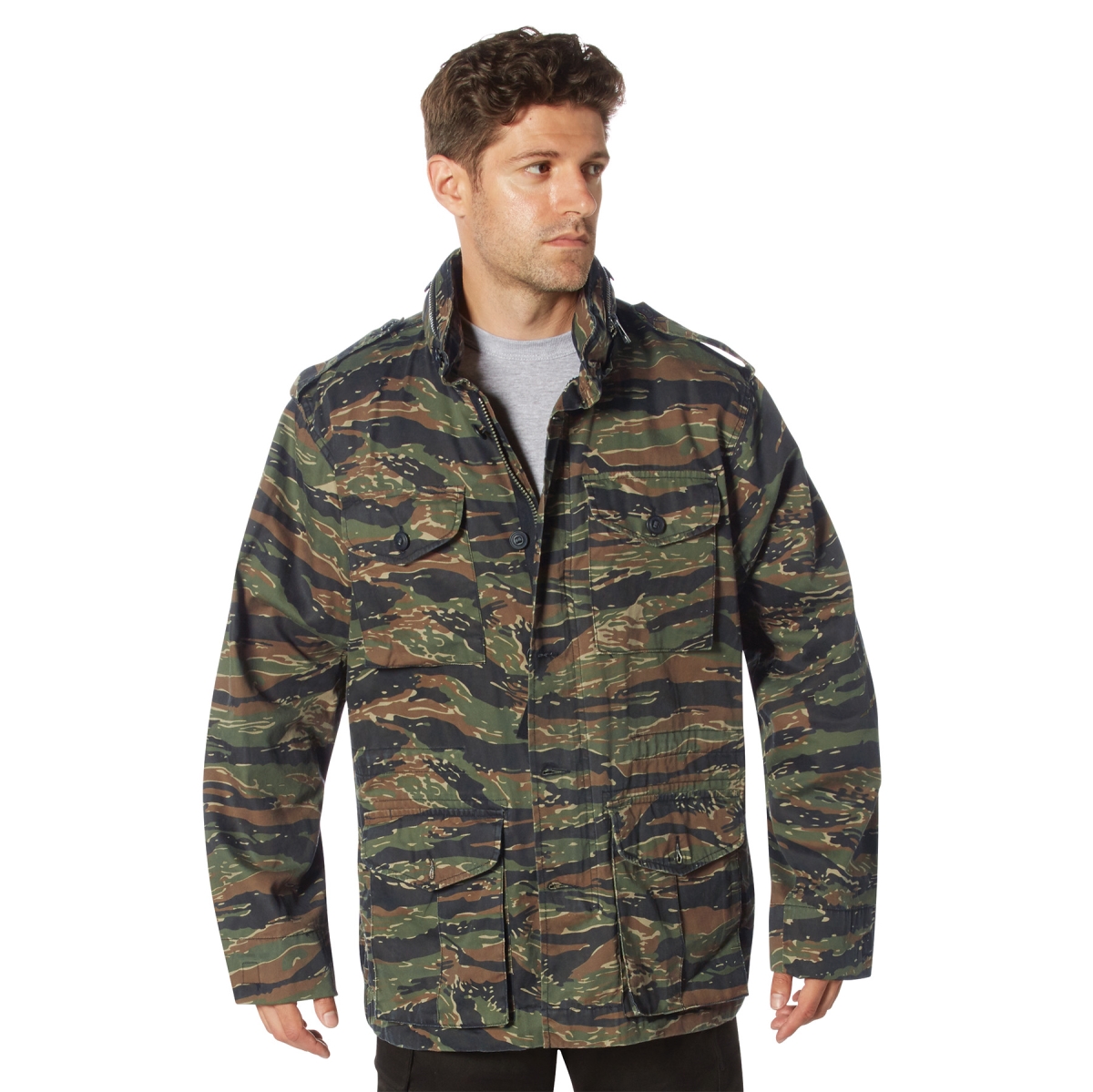 30101 Vintage Lightweight M-65 Field Jacket, Tiger Stripe Camo - Extra Large