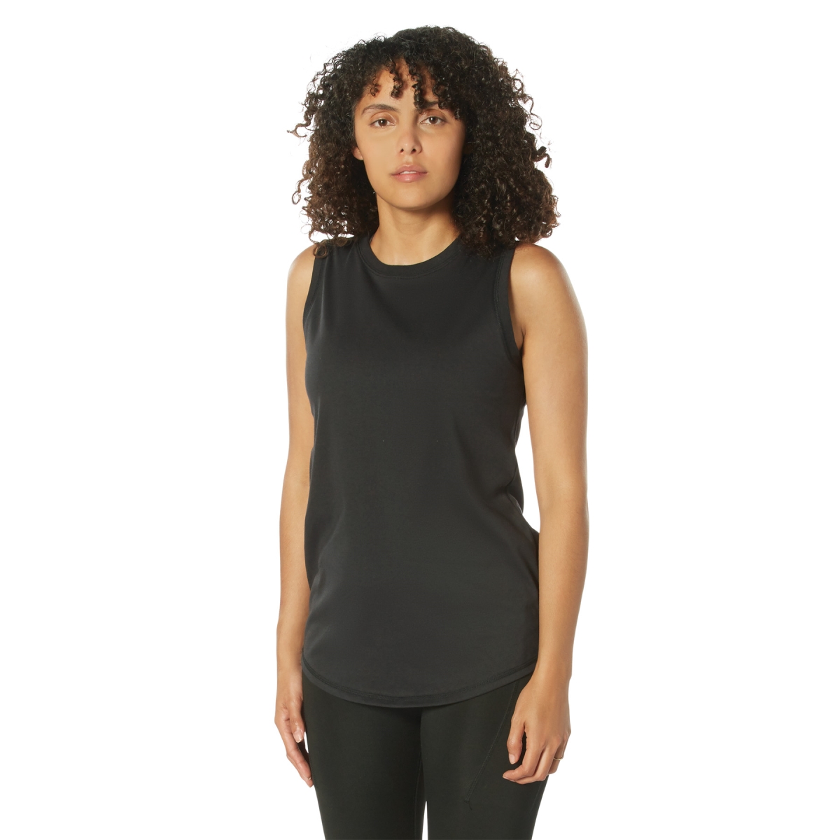 30814 Women Essential Moisture Wicking Tank Top, Black - Medium