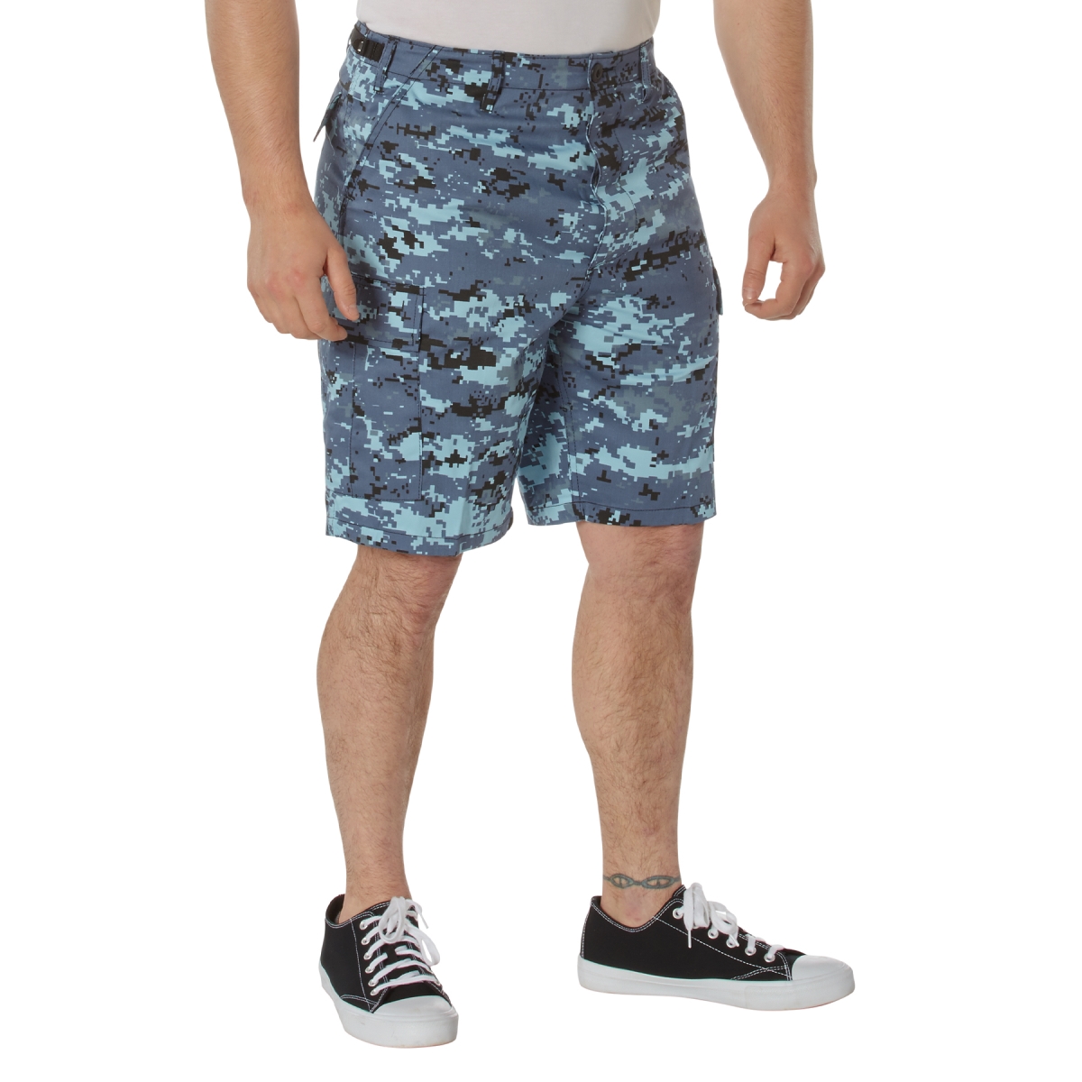 14905 Men Digital Camo Battle Dress Uniform Shorts, Sky Blue Digital Camo - Medium
