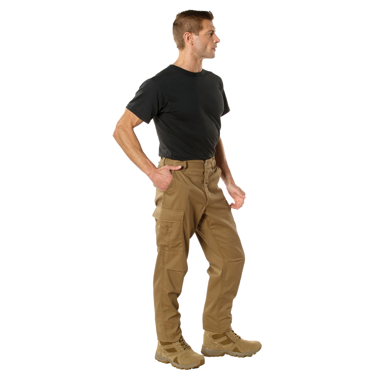 29033 Men Tactical Battle Dress Uniform Pants, Coyote Brown - Medium