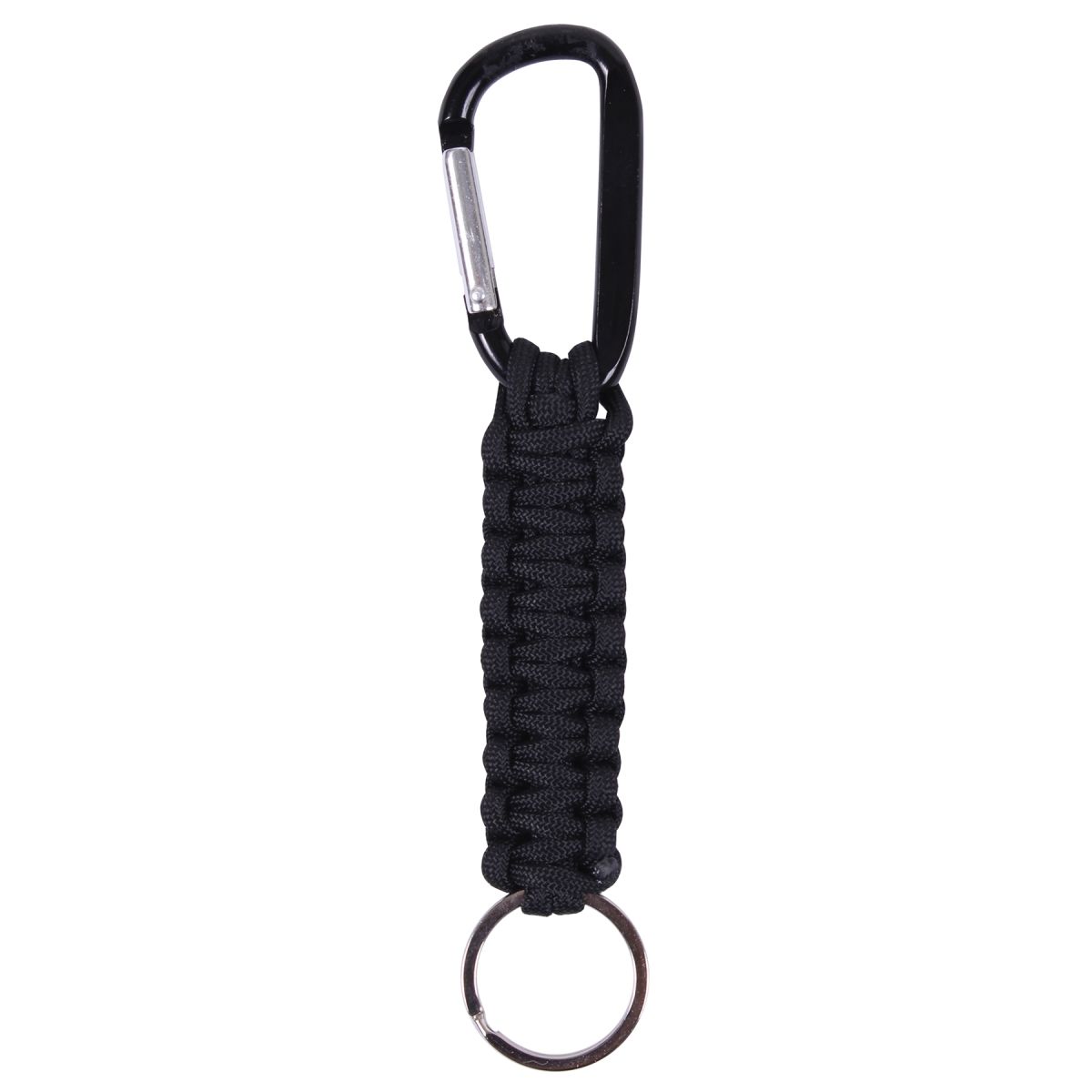 14763 Paracord Keychain with Carabiner, Black