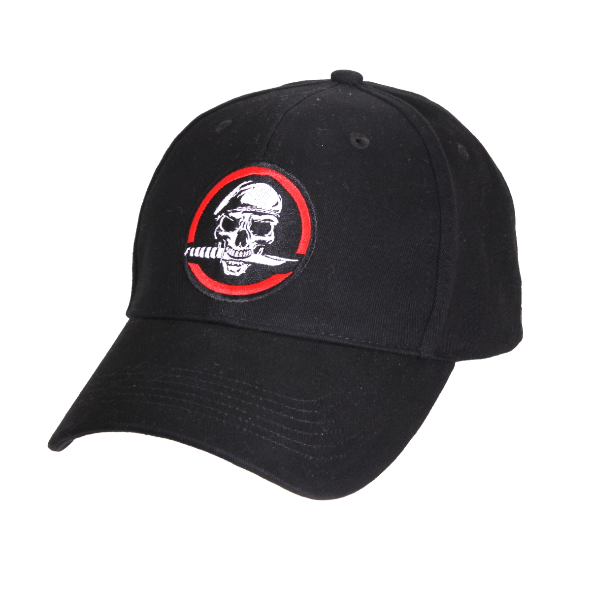 15268 Skull & Knife Deluxe Low Profile Caps, Black