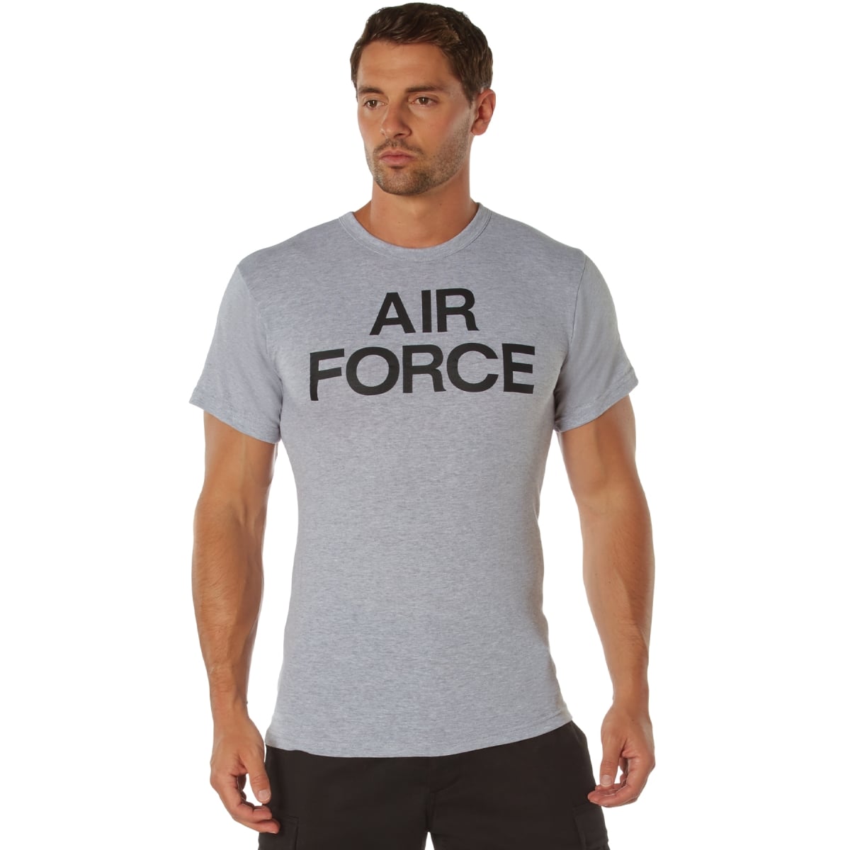 6098 Men Grey Physical Training Short Sleeve T-Shirt - Air Force - 2XL