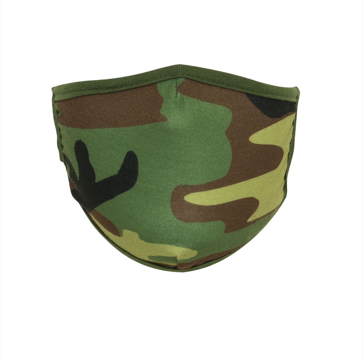 19809 Camo 3-Layer Polyester Face Mask, Woodland Camo - Large & Extra Large