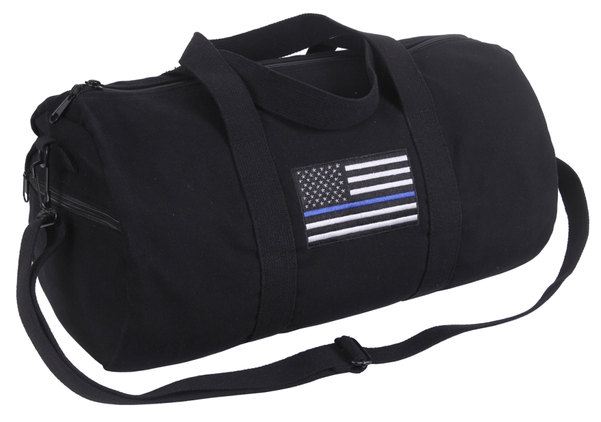 17280 Thin Blue Line Canvas Shoulder Duffle Bag