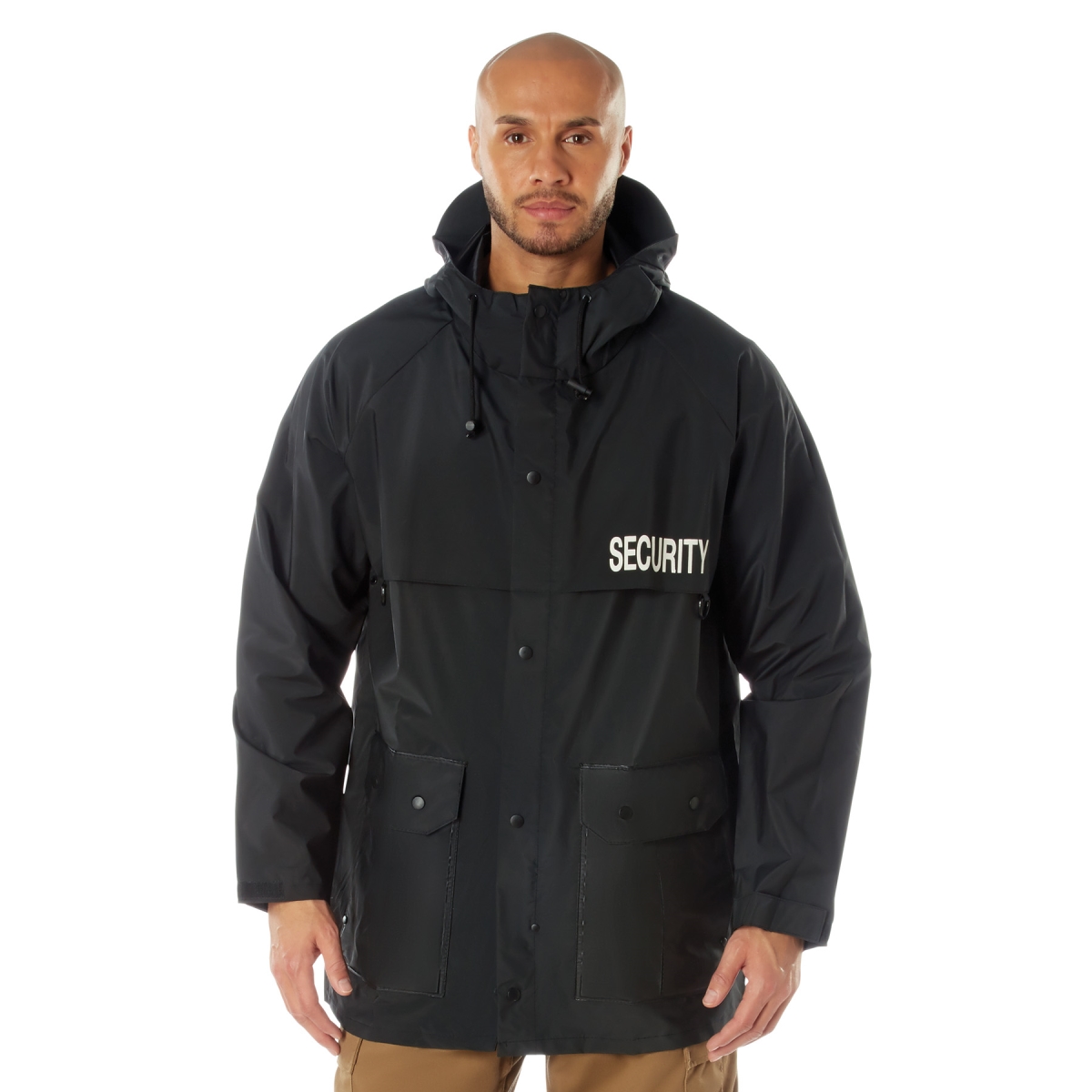 20622 Security Nylon Rain Jacket, Black - Small