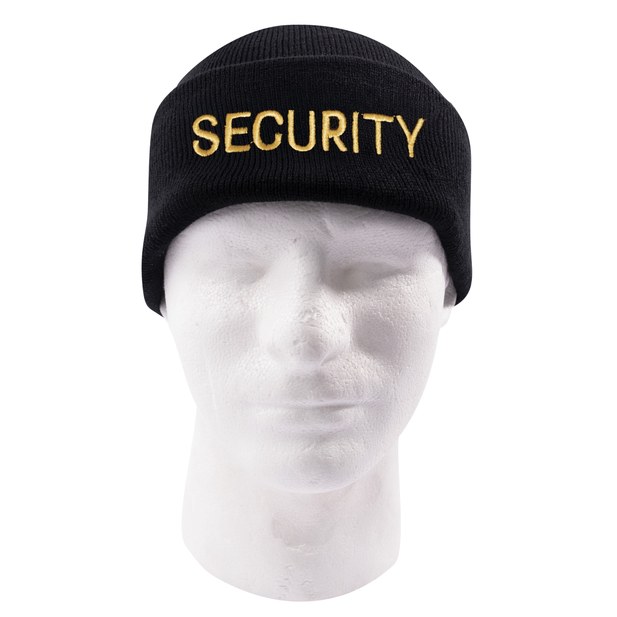 21939 Embroidered Security Watch Caps, Black & Gold