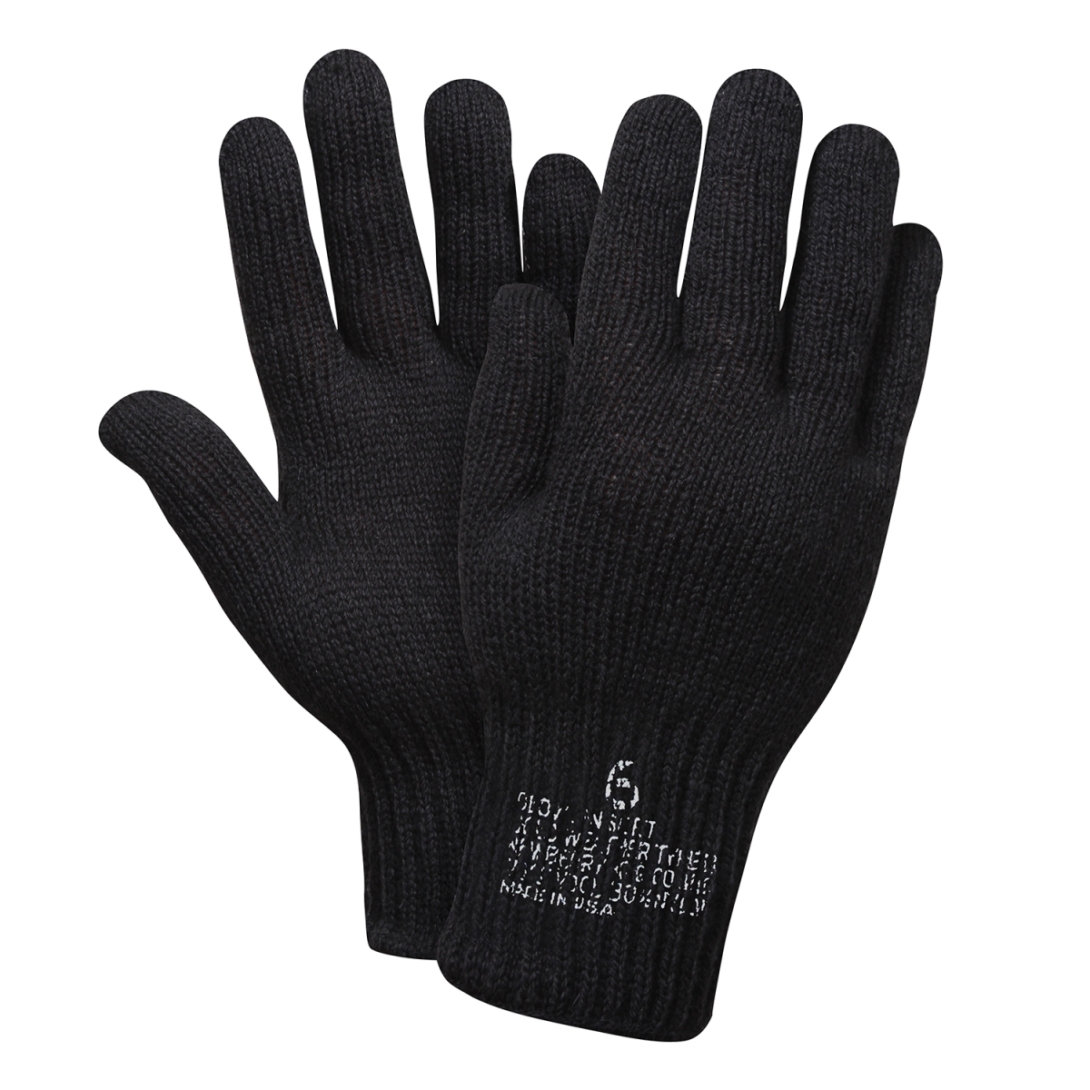 9657 G.I. Glove Liners, Black - Size 4