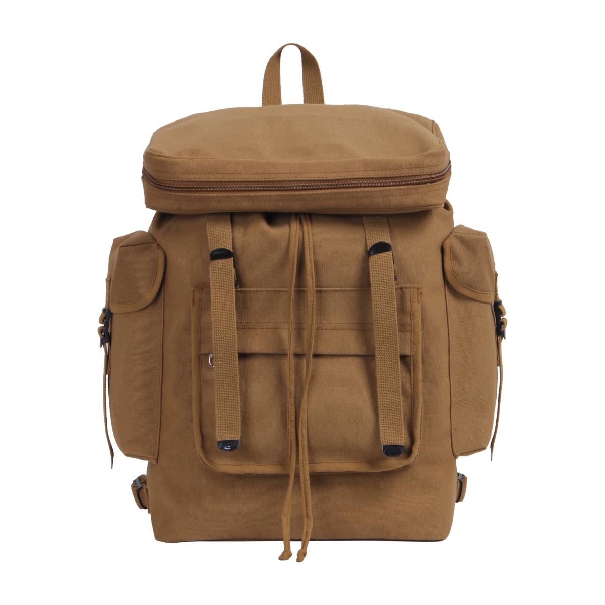 15144 Canvas European Style Rucksack Backpack, Coyote Brown