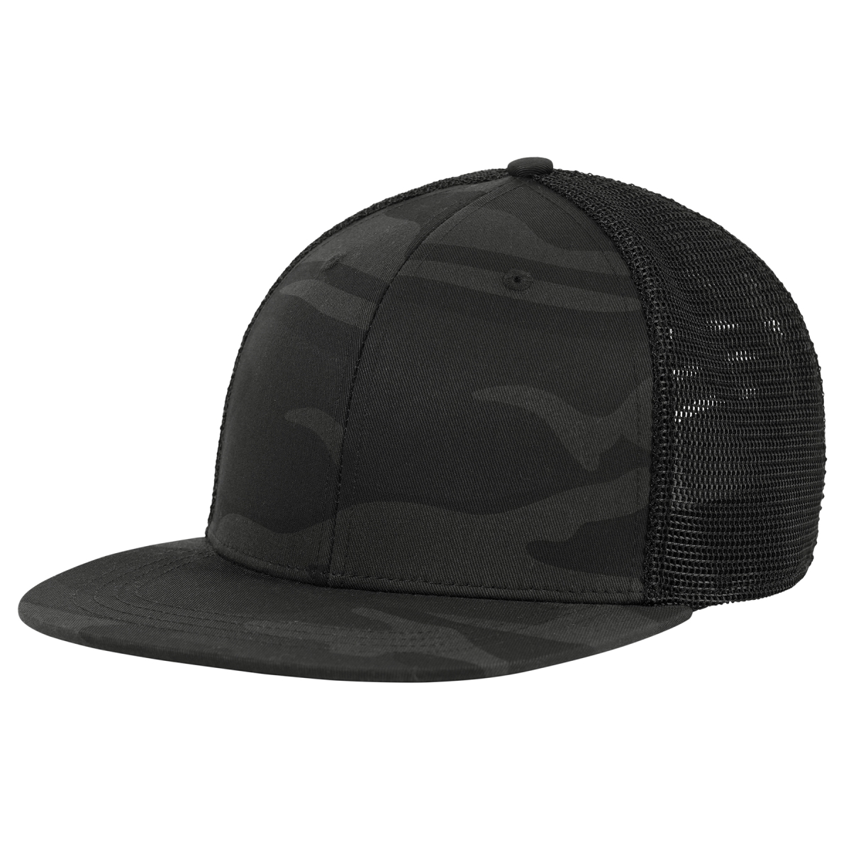 23270 Midnight Camo Trucker Caps, Midnight Black Camo