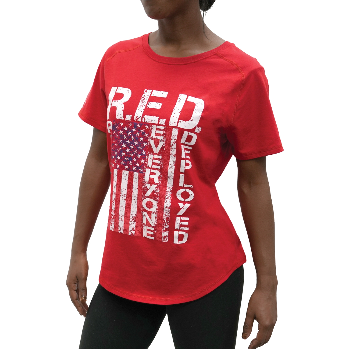 23332 Women Remember Everyone Deployed Short Sleeve T-Shirt, Red - Medium