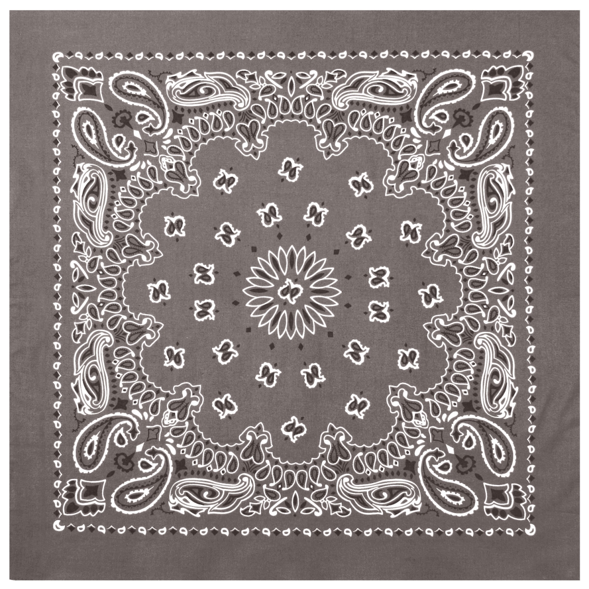 2783 22 x 22 in. Trainmen Paisley Bandana, Grey