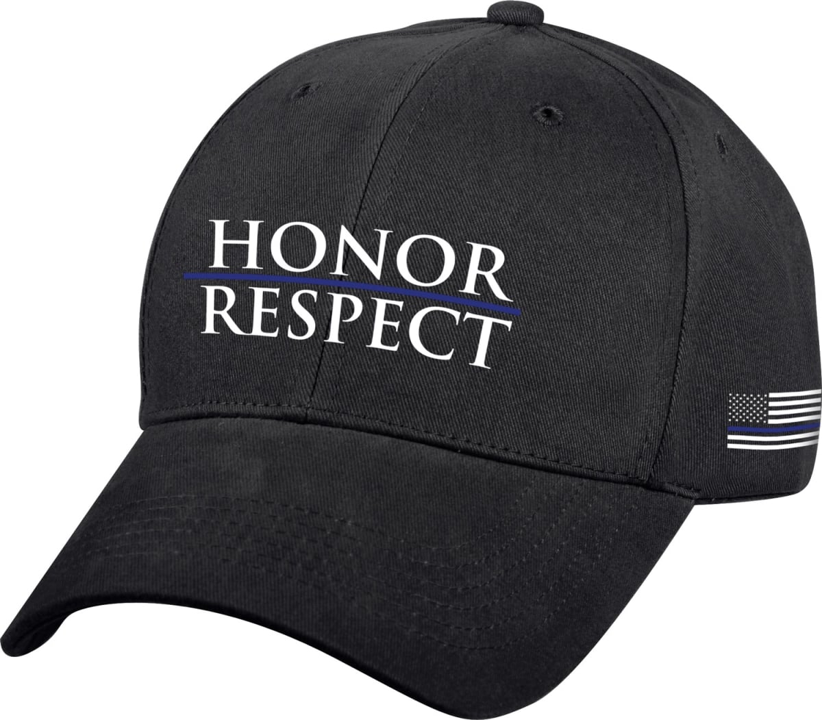 3251 Honor & Respect Thin Blue Line Low Profile Cap, Black