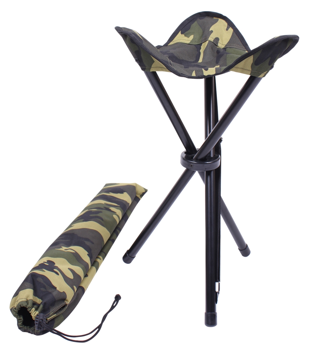 13361 Collapsible Stool with Carry Strap, Woodland Camo
