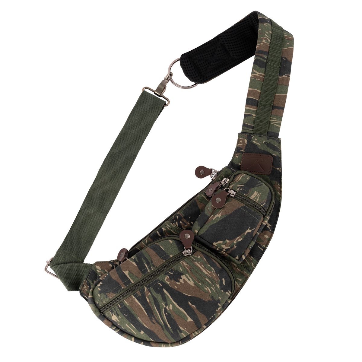 30234 Crossbody Canvas Sling Bag, Tiger Stripe Camo