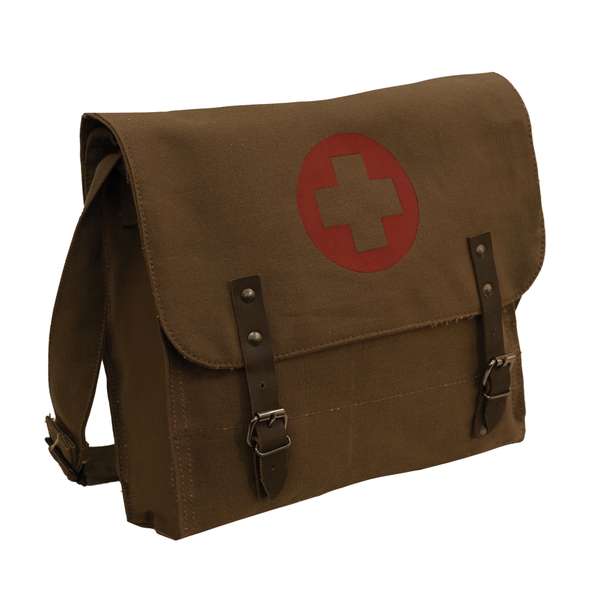 17178 Vintage Medic Canvas Bag with Cross, Brown