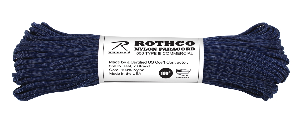 584 550 lbs Type III Nylon Paracord, Midnight Navy Blue - 100 ft.