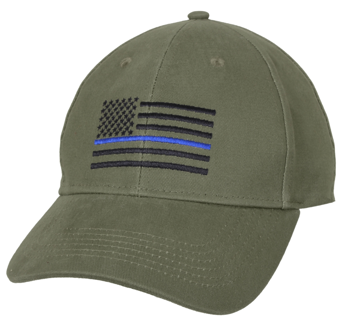 16552 Thin Blue Line Flag Low Profile Cap, Olive Drab
