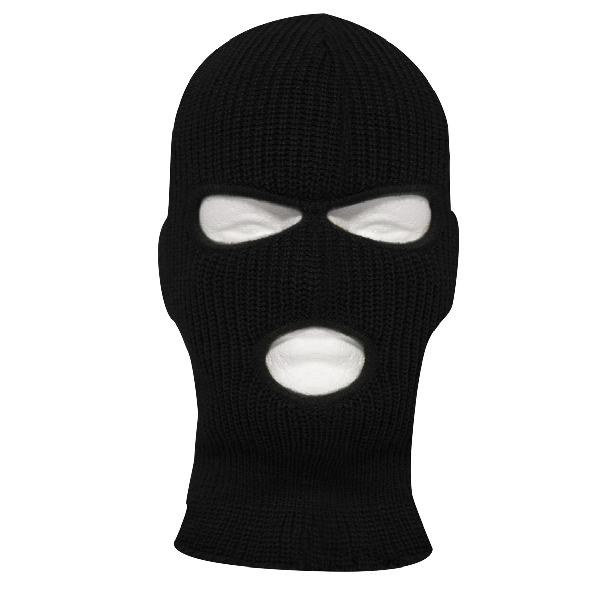 16271 Fine Knit Three Hole Facemask, Black