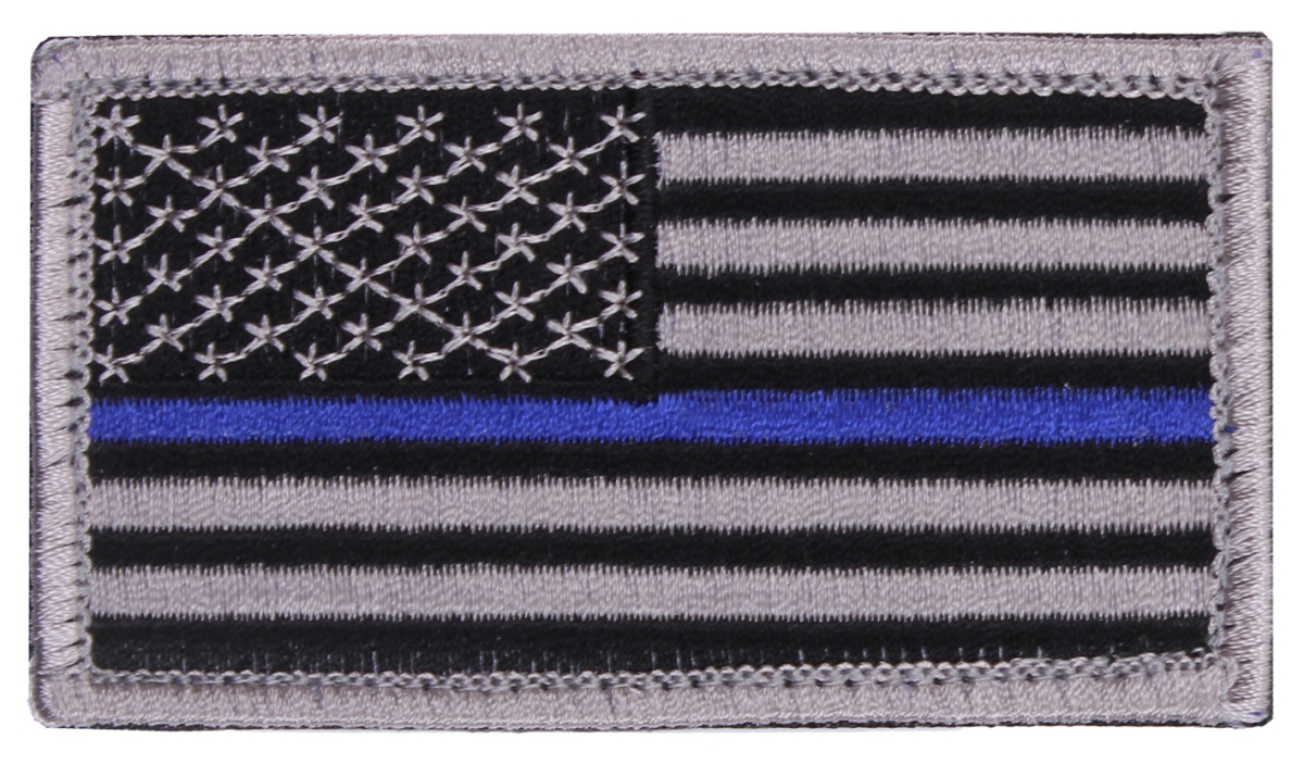 15216 Normal Thin Blue Line Police U.S. Flag Patch with Hook Back