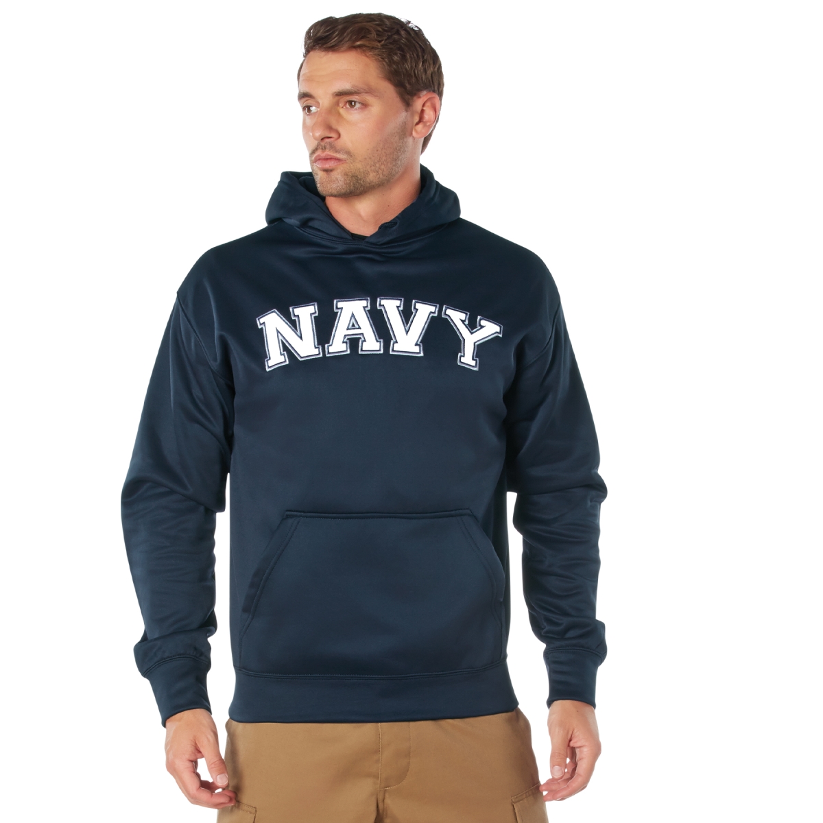 14666 Embroidered Pullover Hoodies, Black & Navy Blue - Extra Large
