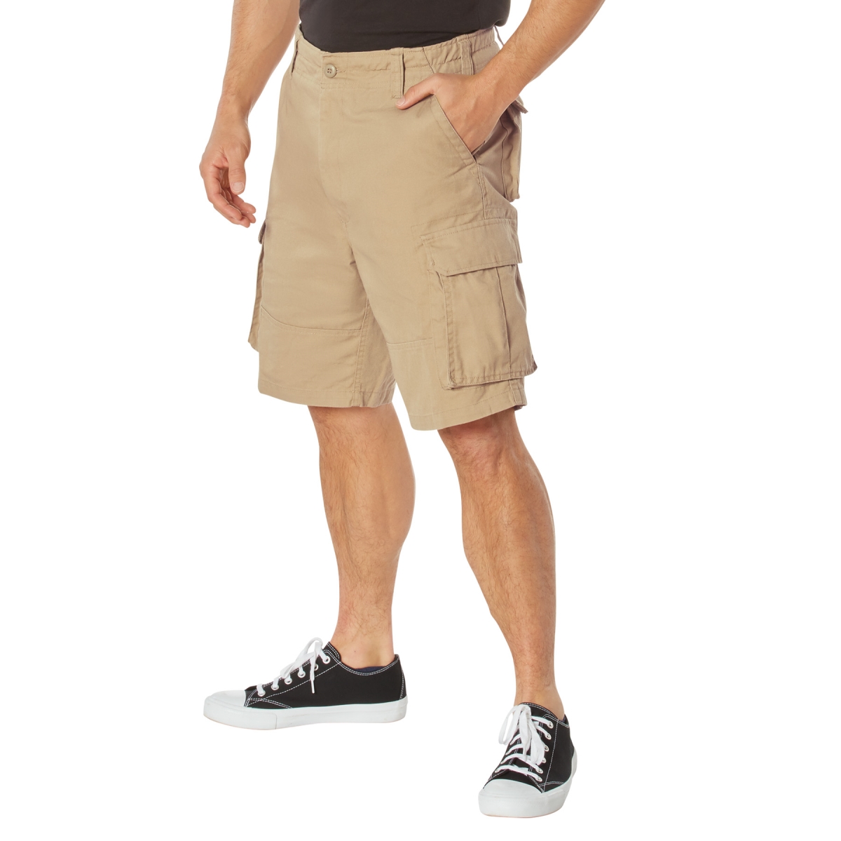 1112 Men Vintage Paratrooper Cargo Shorts, Khaki - Extra Large