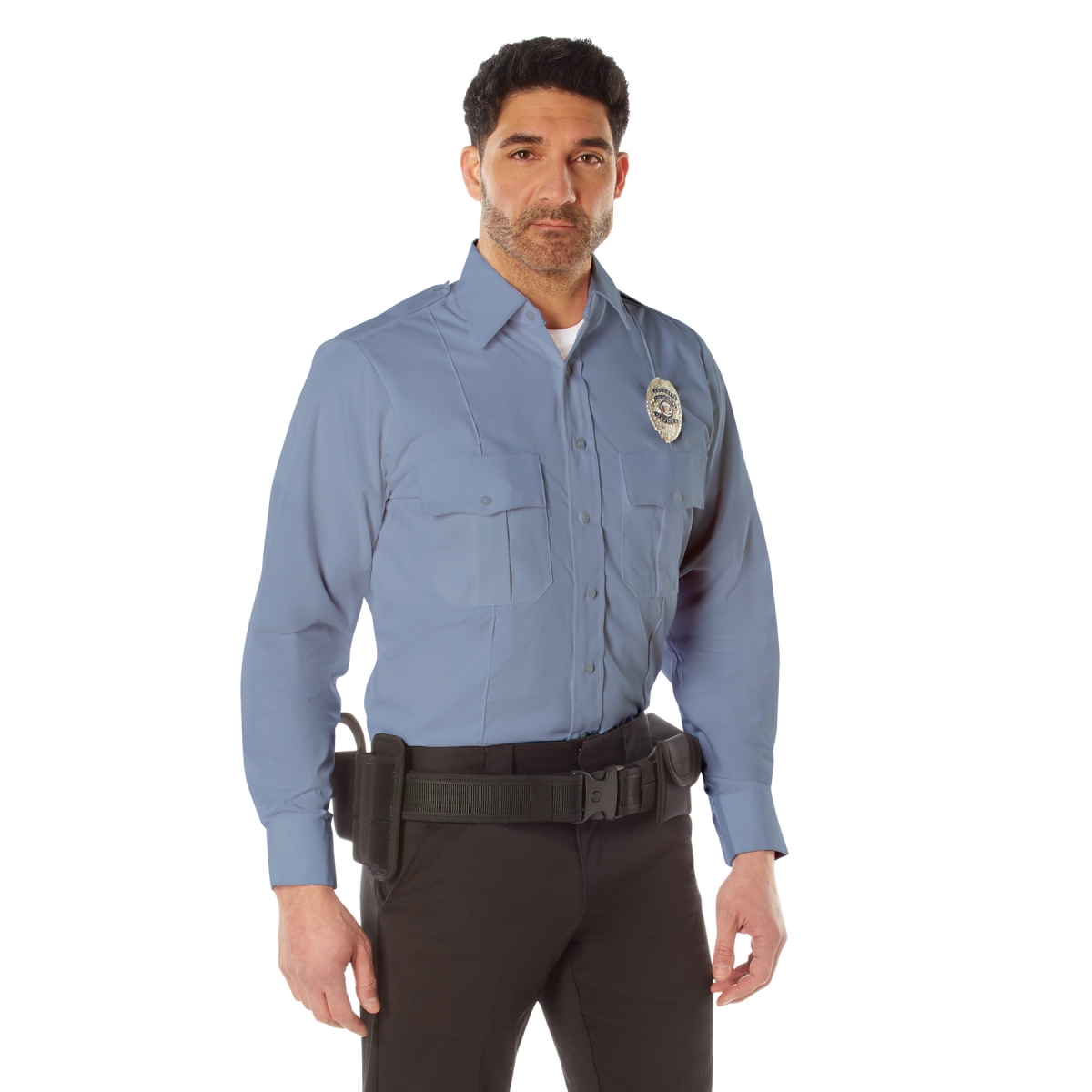 1696 Long Sleeve Uniform Shirt, Light Blue - Small