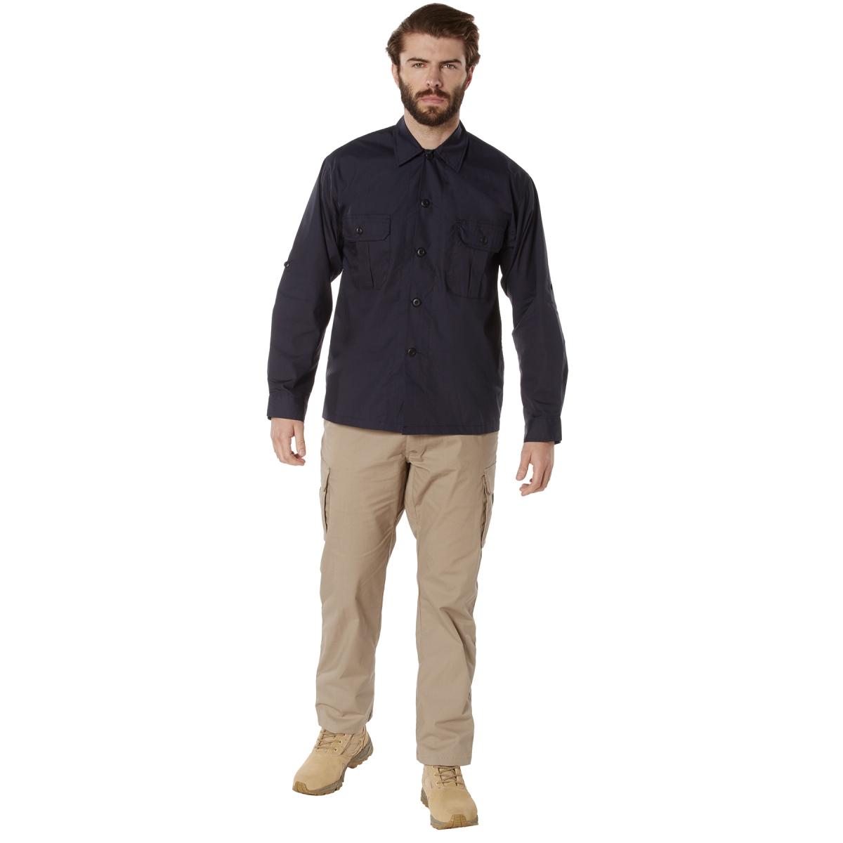 19869 Lightweight Tactical Long Sleeve Shirt, Midnight Navy Blue - Small