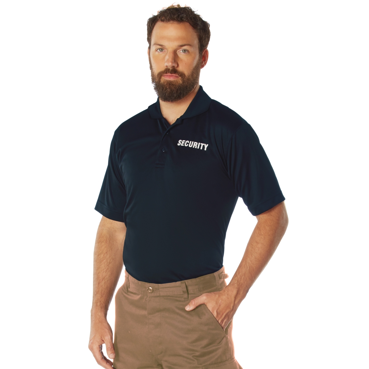 21317 Men Moisture Wicking Security Polo Short Sleeve Shirt, Midnight Navy Blue - Extra Large