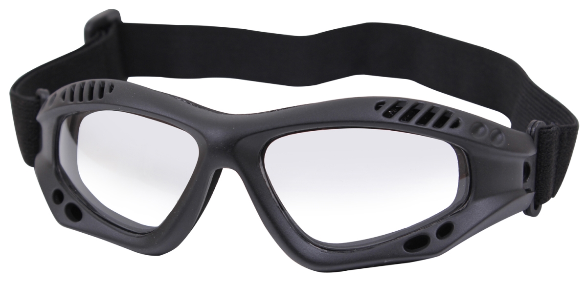 18385 ANSI Rated Tactical Goggles Sunglasses, Black & Clear