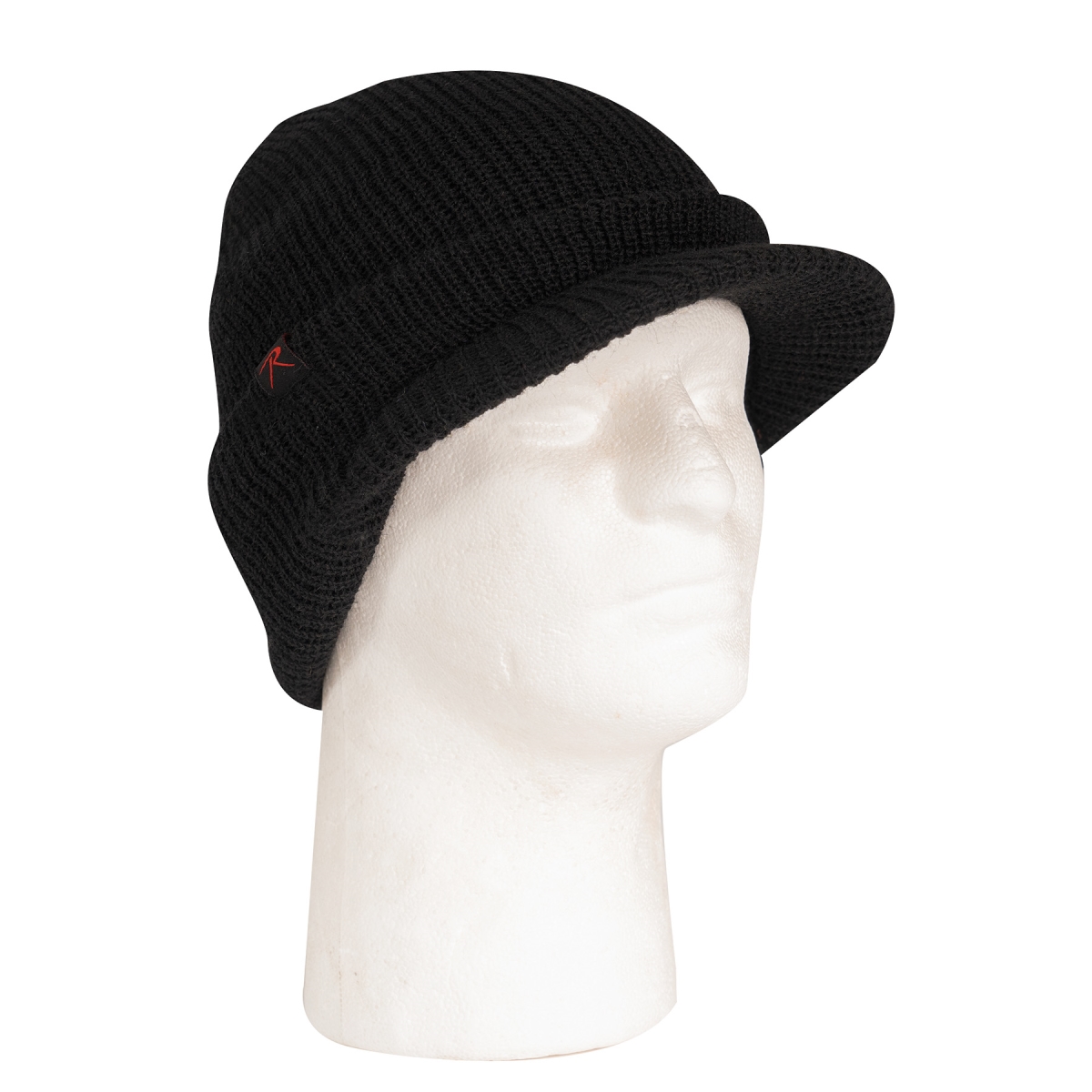 22170 Unisex Watch Caps with Brim, Black