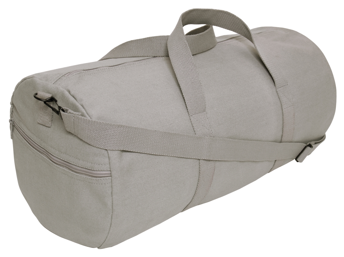 16291 Canvas Shoulder Duffle Bag, Grey - 19 in.