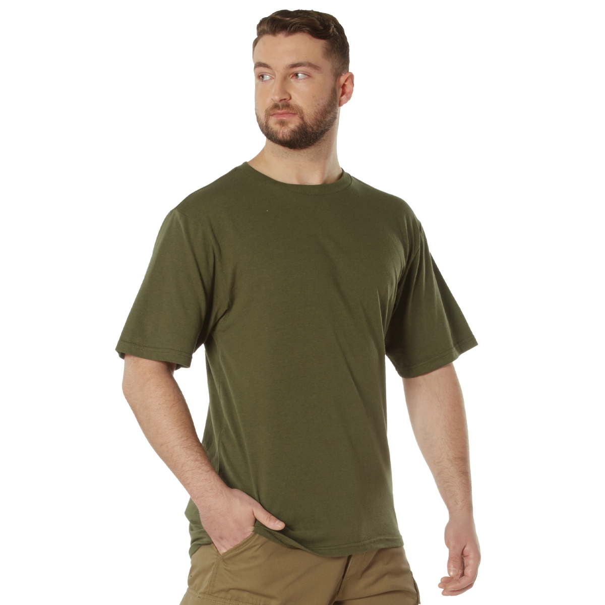 22568 Full Comfort Fit Short Sleeve T-Shirt, Olive Drab - Extra Large