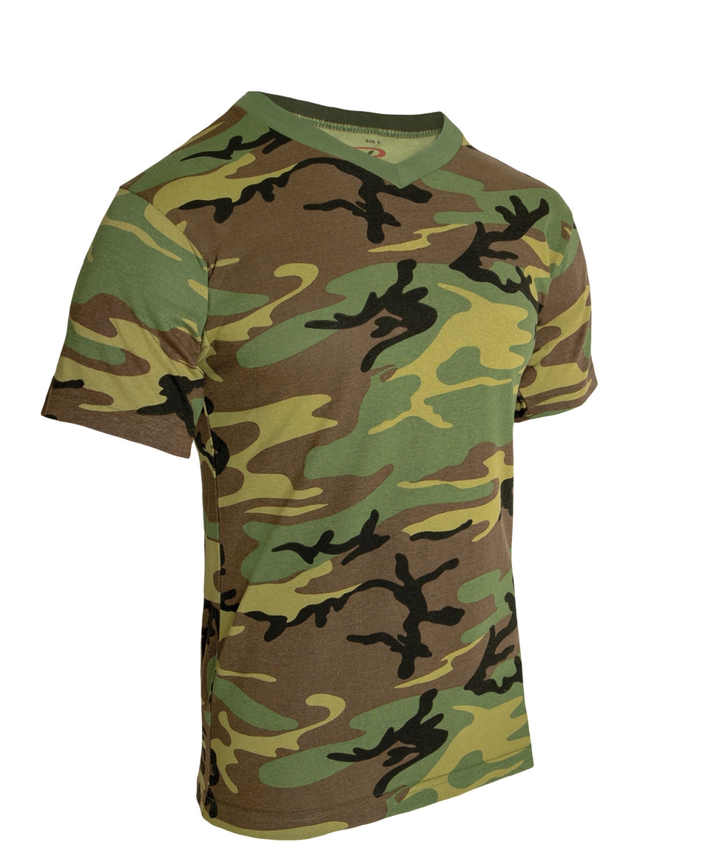 18658 Camo V-Neck Short Sleeve T-Shirt - Small