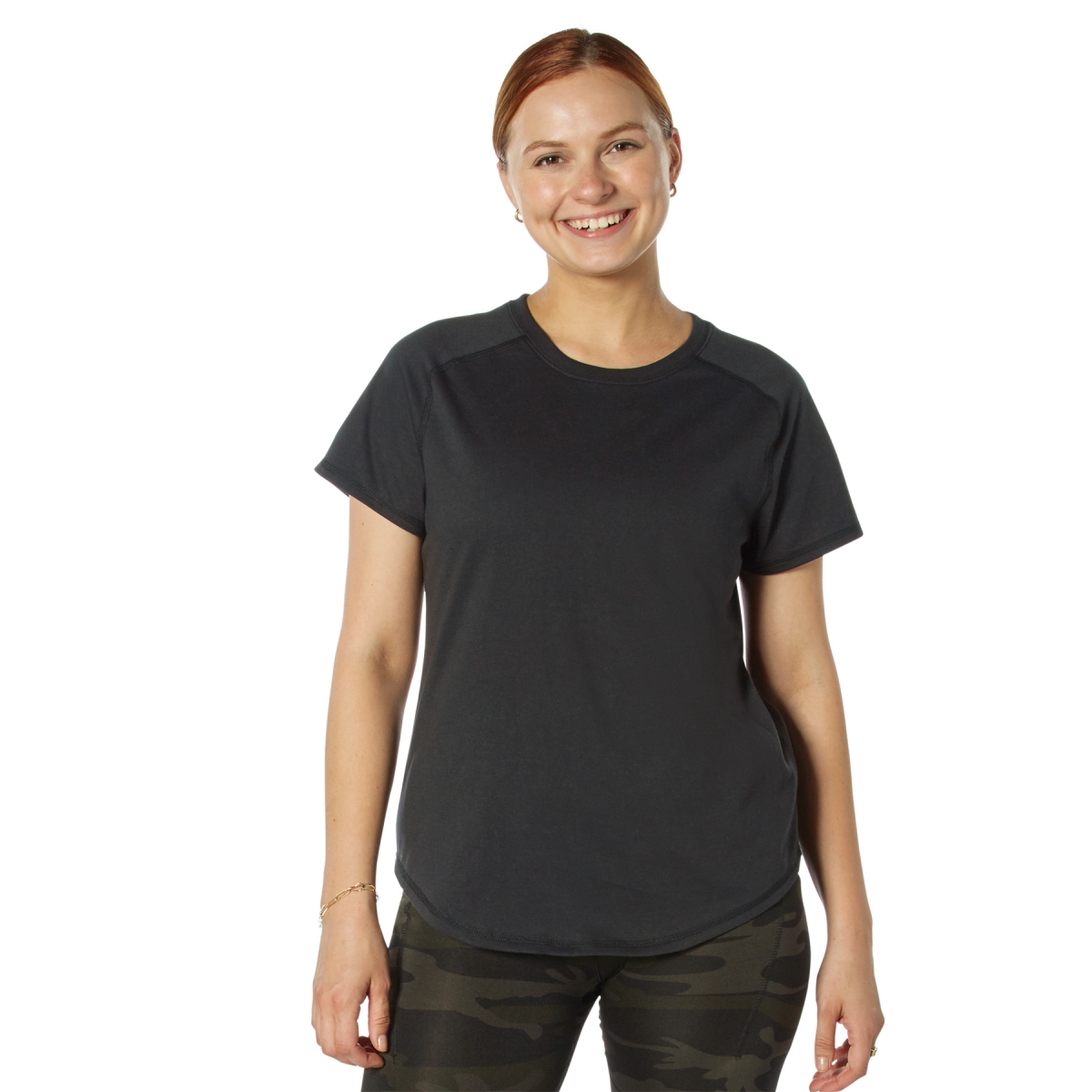 29760 Women Essential Raglan Sleeve T-Shirt, Black - Extra Large