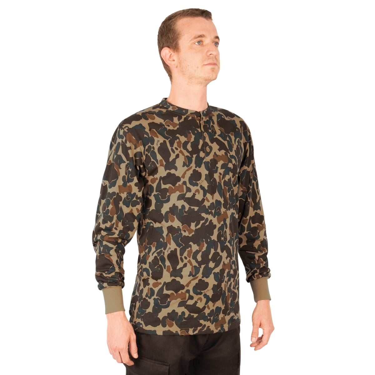 30348 Henley Long Sleeve T-Shirt, Fred Bear Camo - Extra Large
