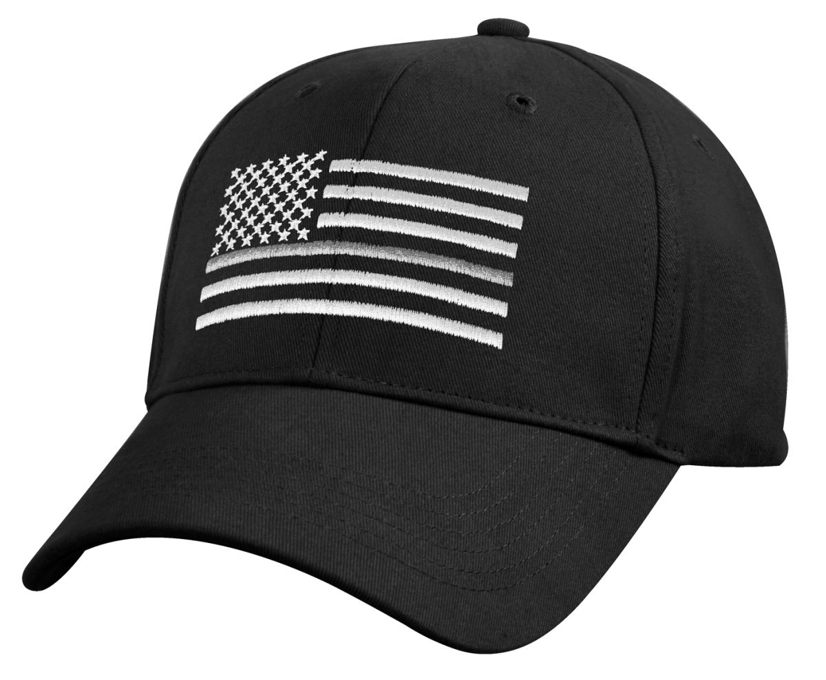 17596 Thin Silver Line Flag Low Pro Cap
