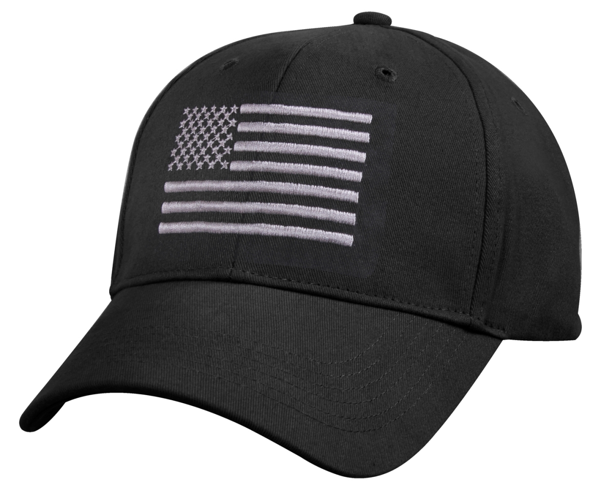 16788 U.S. Flag Low Profile Cap, Black & Silver
