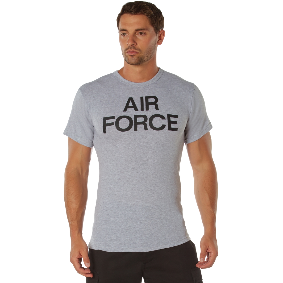 6096 Men Air Force Gray Physical Training Short Sleeve T-Shirt - Large