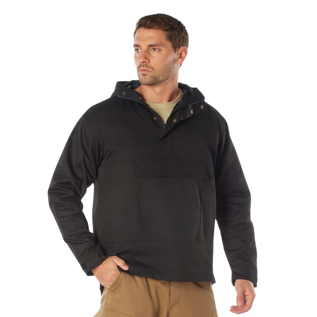 17542 Anorak Parka Military Jacket, Black - Medium