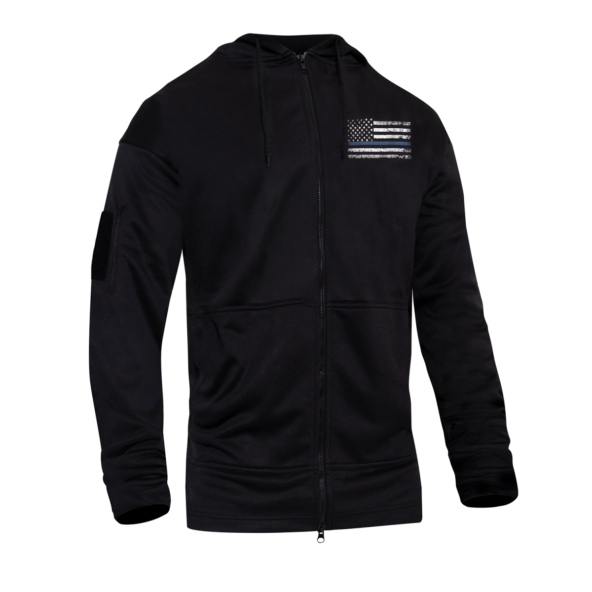 19890 Thin Blue Line Concealed Carry Zippered Hoodie, Black - Small