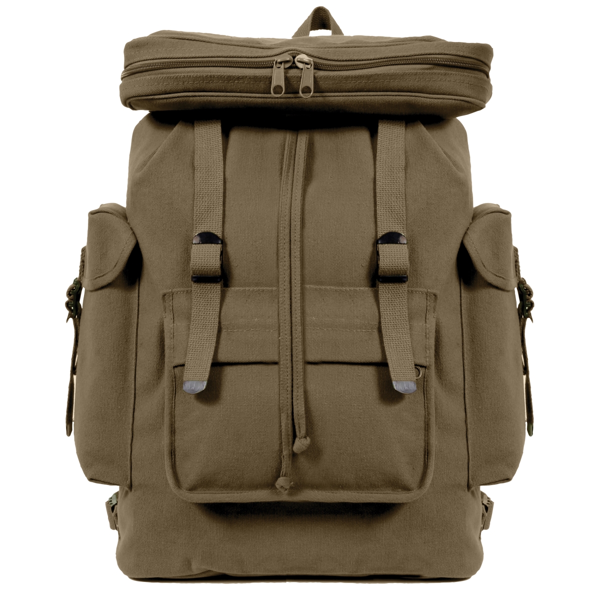 1218 Canvas European Style Rucksack Backpack, Olive Drab