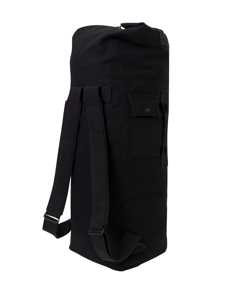 1315 G.I. Style Canvas Double Strap Duffle Bag, Black