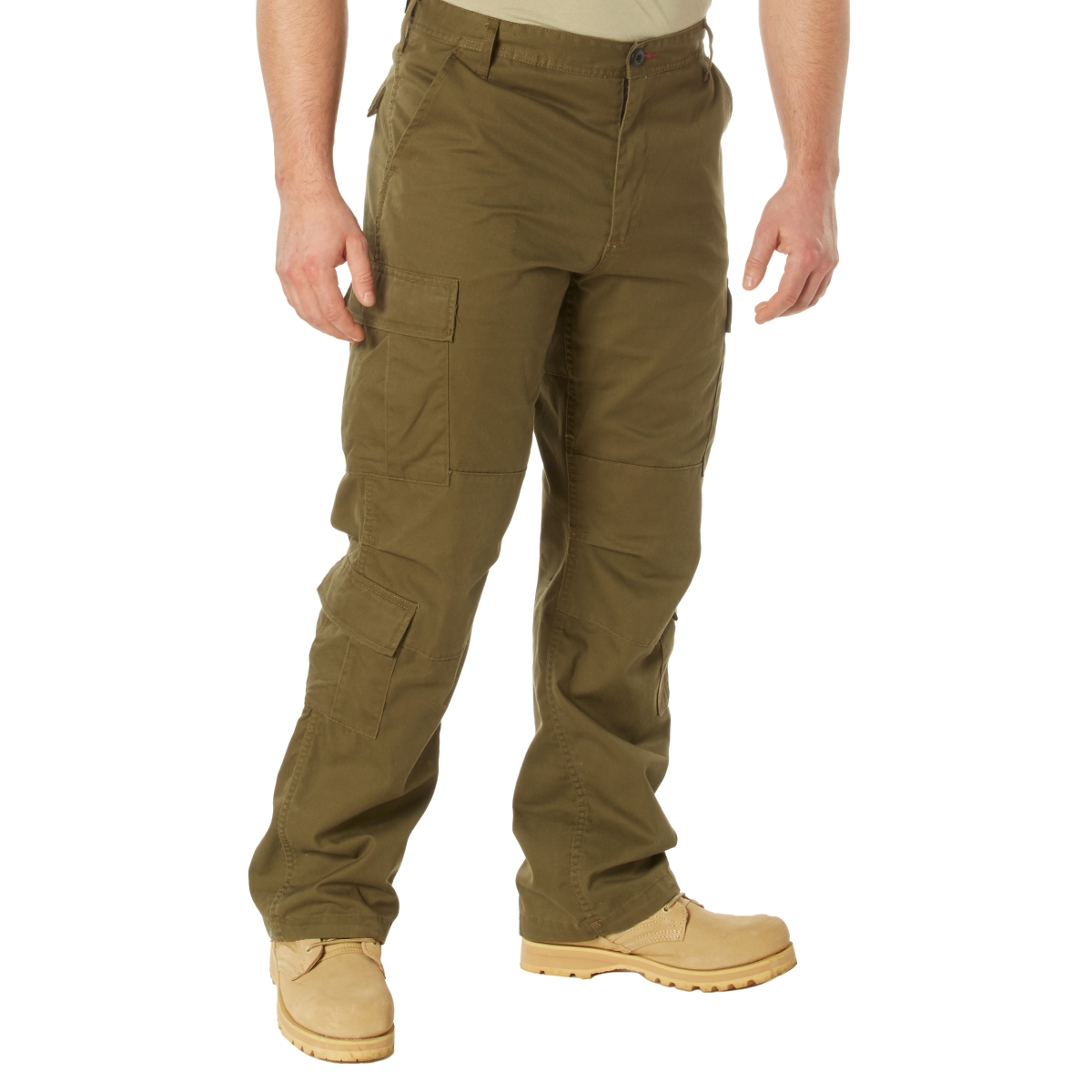 28791 Men Vintage Paratrooper Cargo Fatigue Pants, Russet Brown - Medium
