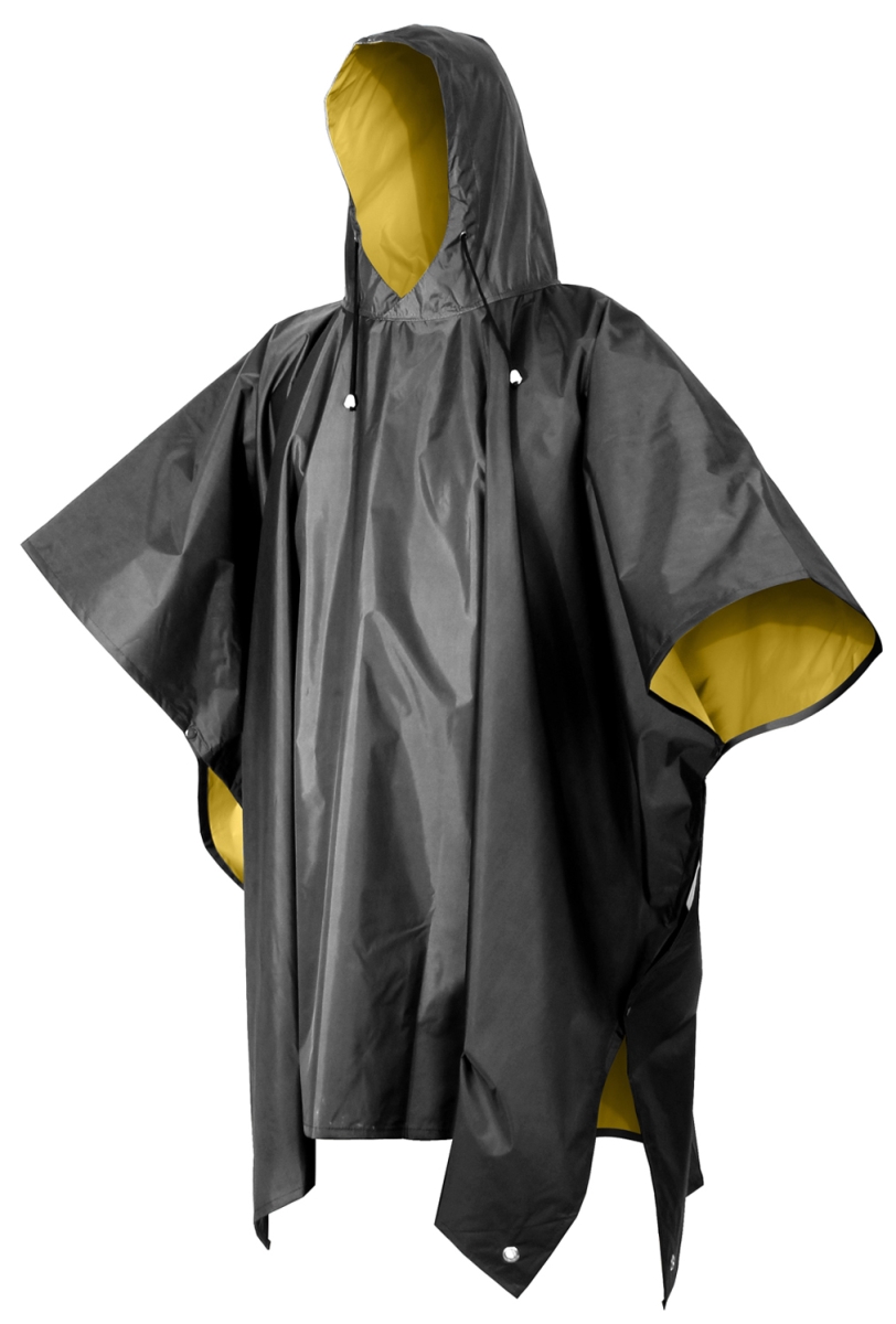 15985 Reversible PVC Poncho, Black - One Size