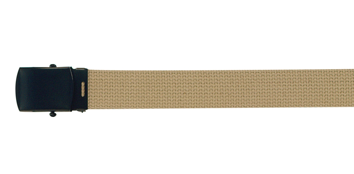 3065 44 in. Military Web Belt with Buckle, Khaki