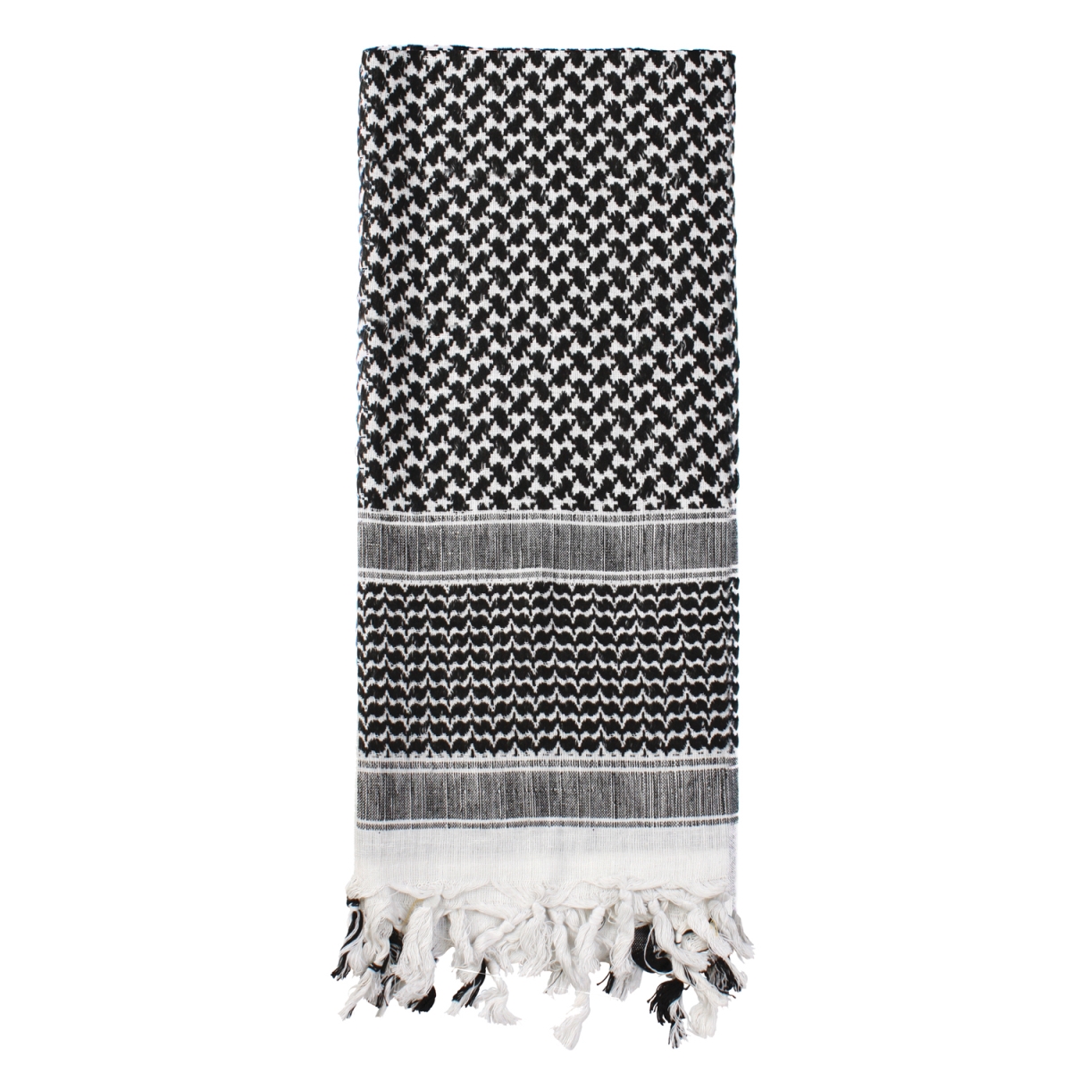 3451 Lightweight Shemagh Tactical Desert Keffiyeh Scarf, Black & White