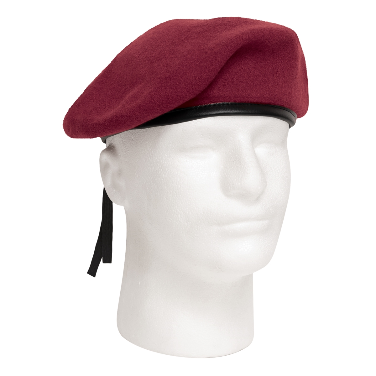 3895 G.I. Style Beret Hat, Maroon - Size 7.75