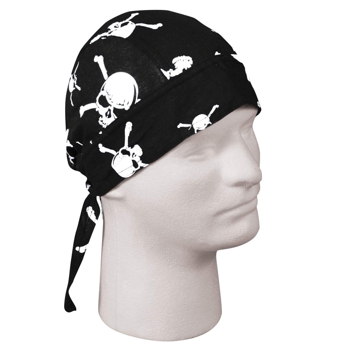 4561 Skull & Crossbones Headwrap Bandana, Black
